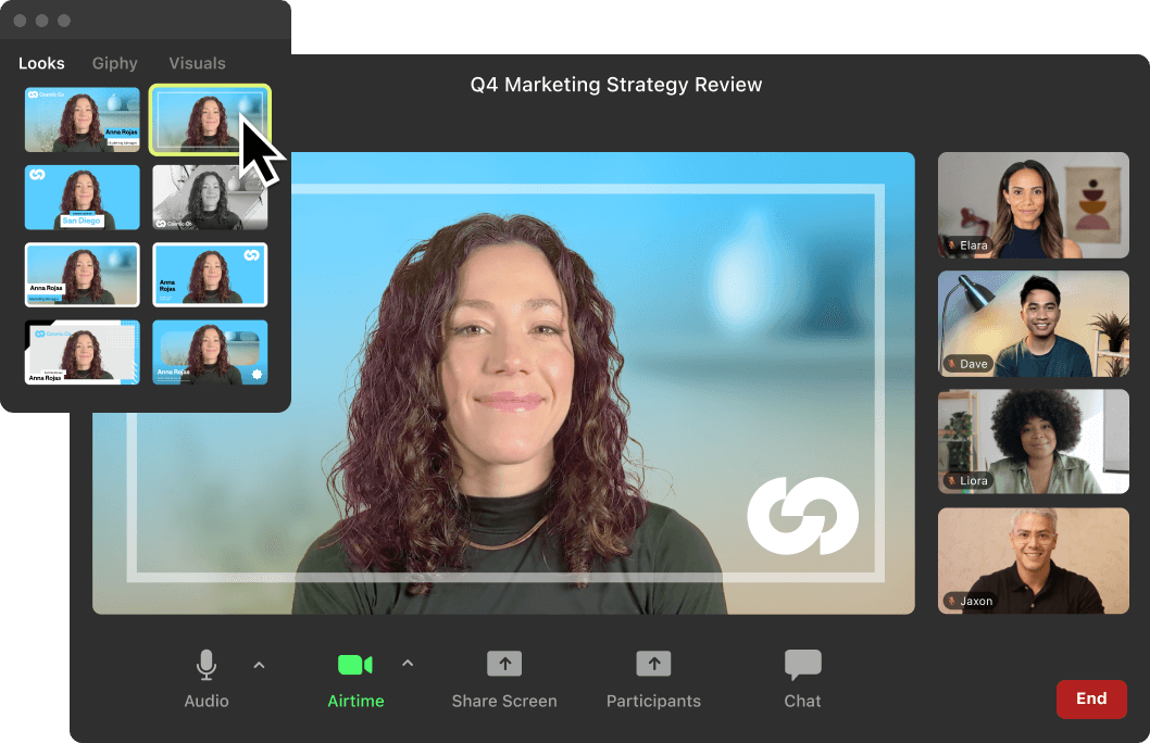 Custom looks on Zoom call with Airtime Camera